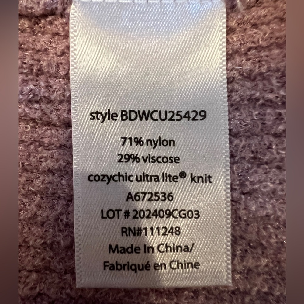 Barefoot Dreams CozyChic Ultra Lite Mauve V-Neck Tunic Sweater- Size 1X - Picture 6 of 8